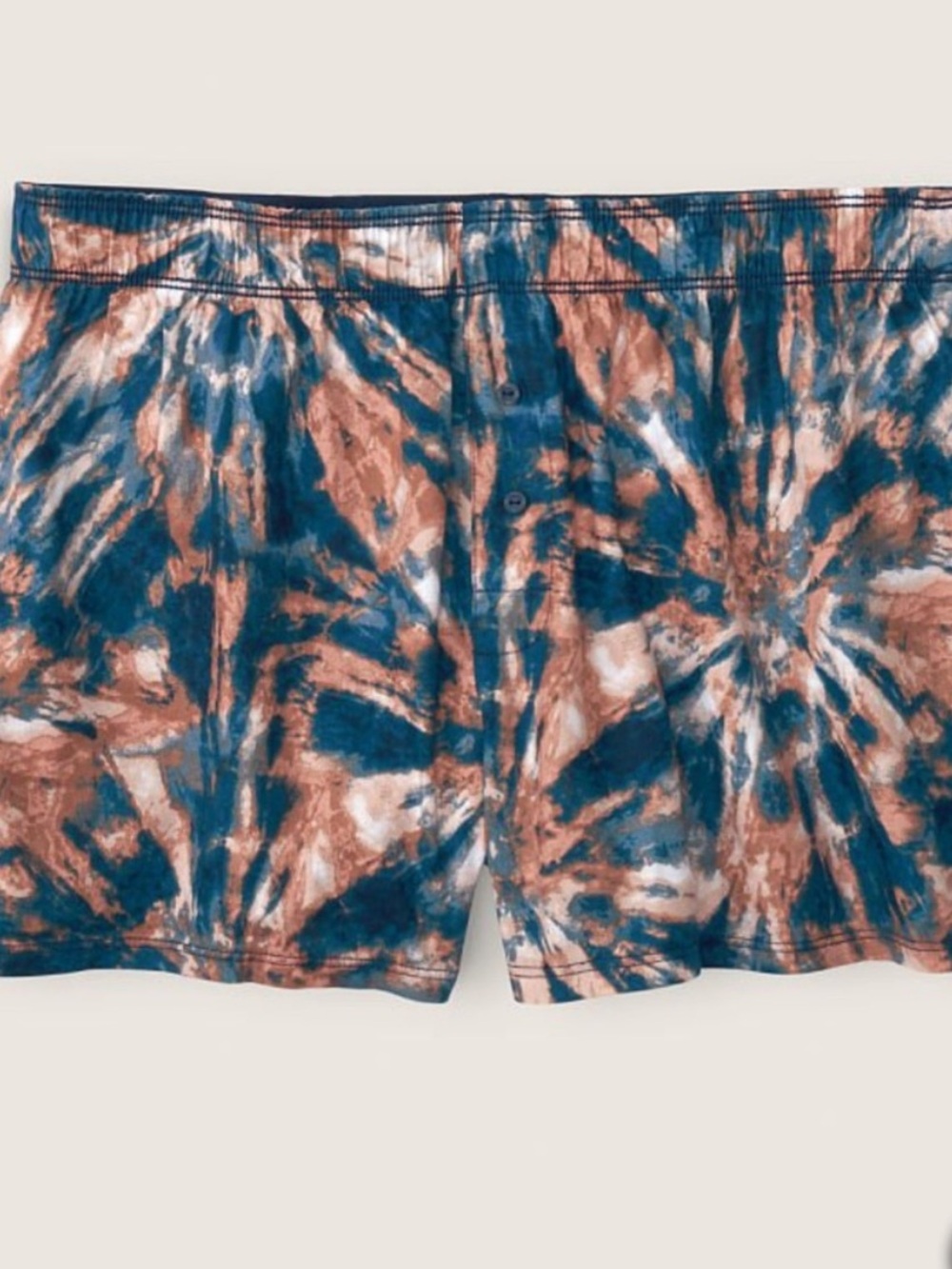Victoria's Secret PINK Boxer-style Blue Tie Dye Fold Over Waistband sleep shorts - Picture 6 of 16